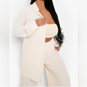 Plus Crinkle Crepe Button down Shirt